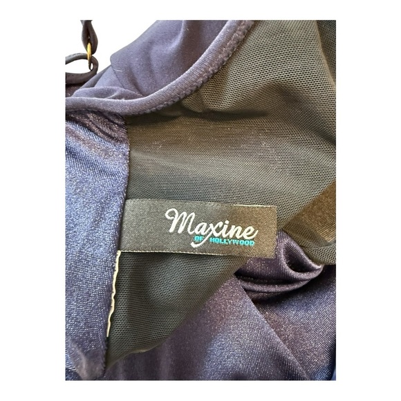 Maxine Of Hollywood Navy Blue Swimsuit Romper - Size 14 - Picture 6 of 14